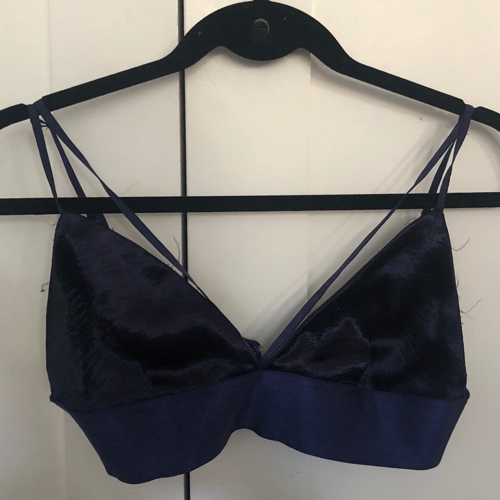 NAVY BLUE SILK BRALET